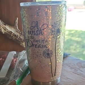 Glitter Tumbler with Inspirational Quote